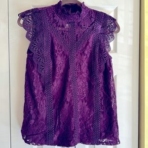 CABLE & GAUGE Lace “Winter Bloom” Top. NWT SZM
